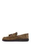Male Tan Tasselled Suede Casual Loafer | Derimod