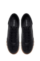 Erkek Siyah Bağcıklı Deri Sneaker | Derimod