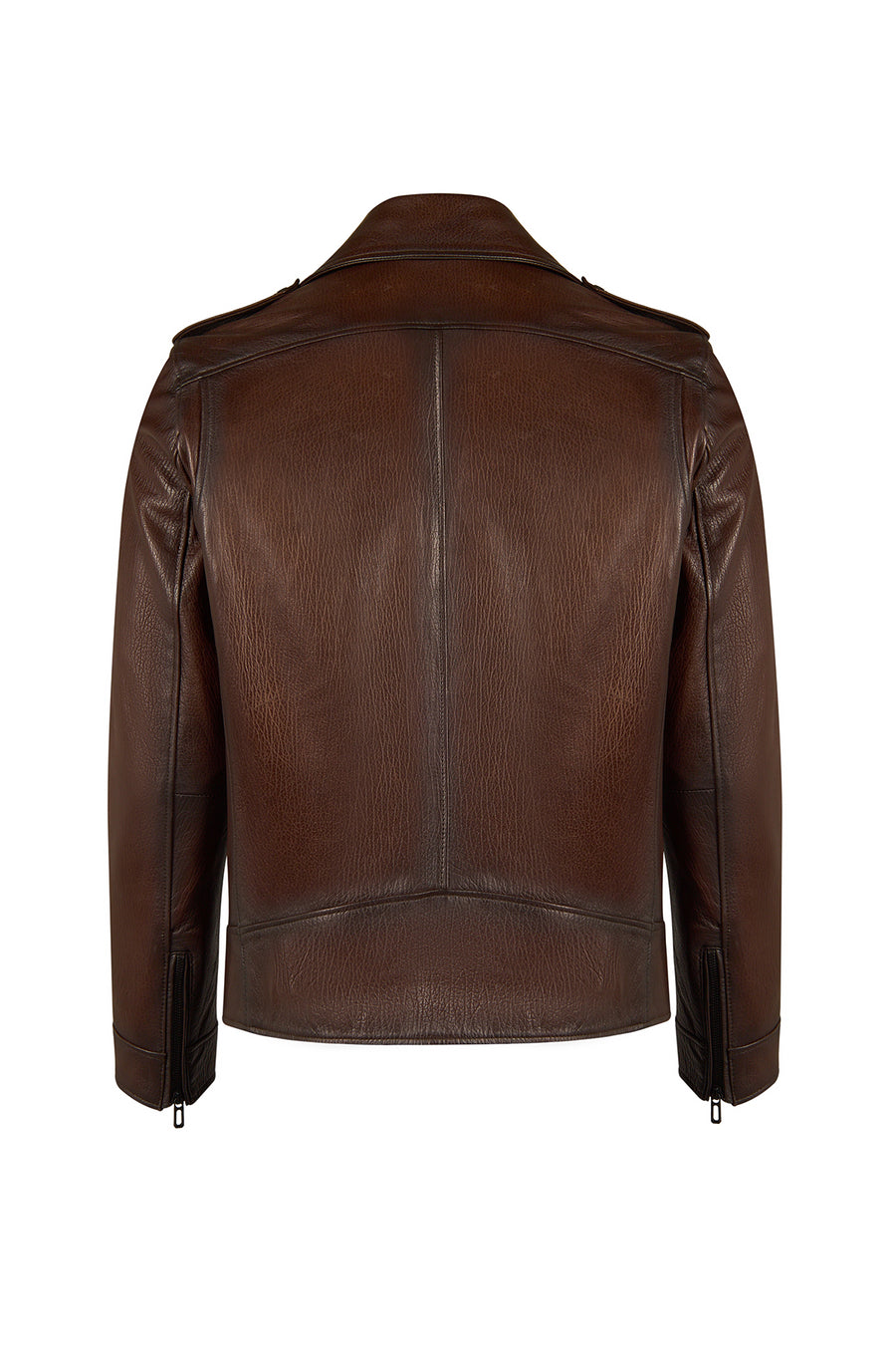 Carter Male Brown Double-breasted Collar Leather Jacket