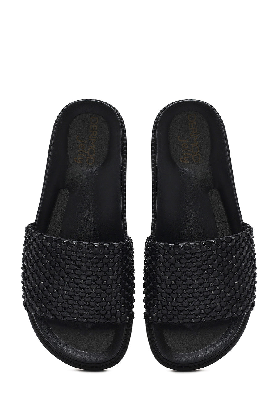 Women's Black Stone Slippers
