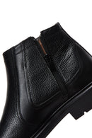 Male Black Zip Closure Leather Casual Boots | Derimod