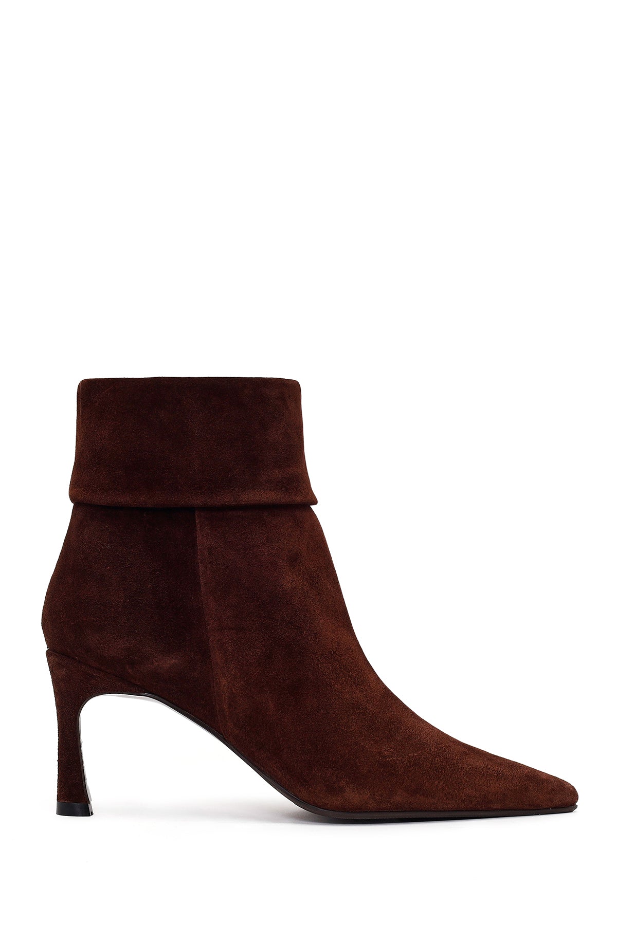 Woman Brown Thin-Heeled Suede Boots AF200021DS | Derimod