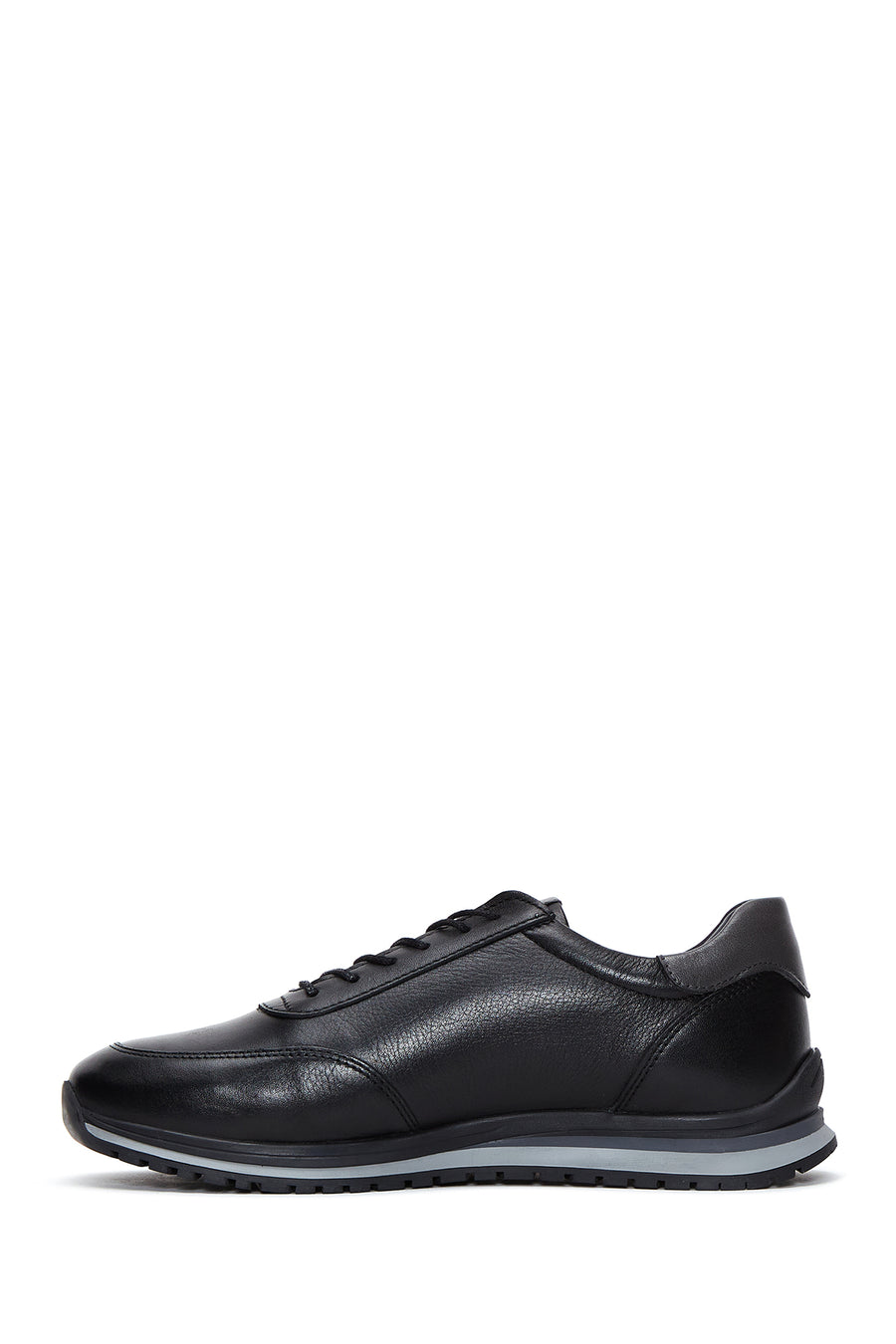 Men's Black Leather Casual Sneaker