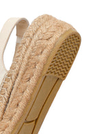 Women's Cream Thick-Soled Leather Espadrilles | Derimod