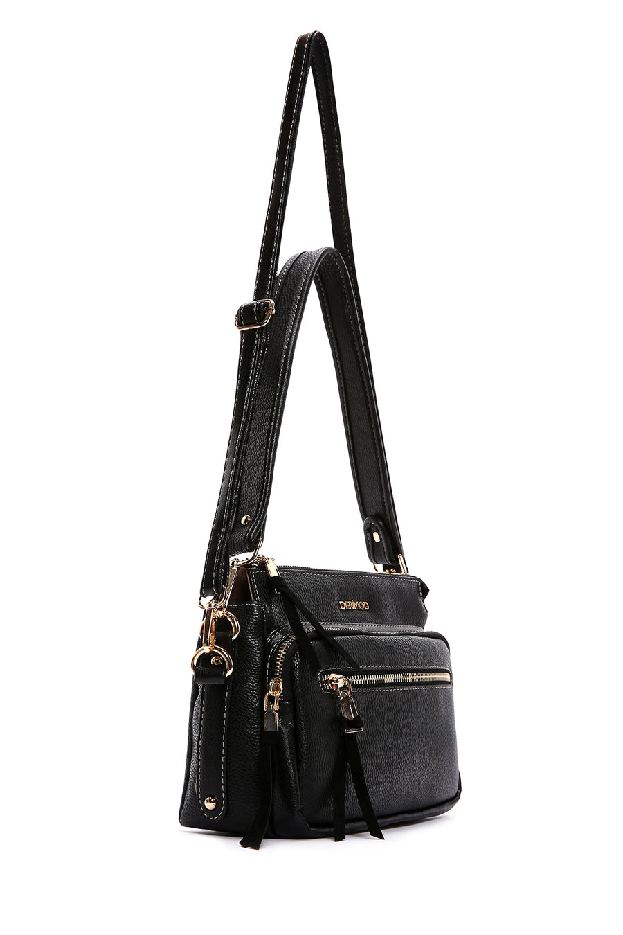Women's Black Long Strap Shoulder Bag