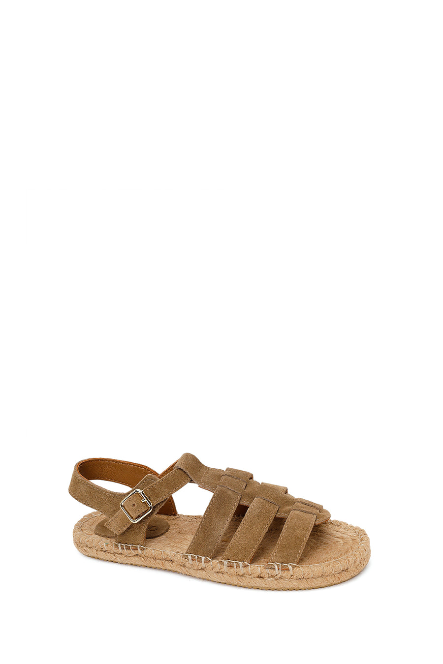 Woman Tan Ankle-Buckle Suede Espadrilles Sandal
