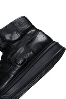 Men's Black Leather High Top Sneaker | Derimod