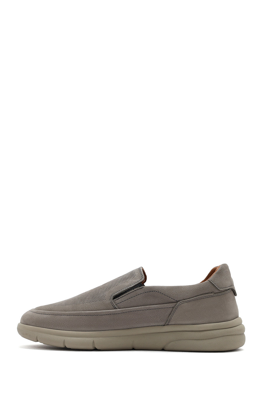 Men's Gray Nubuck Leather Comfort Loafer