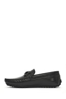 Men's Black Buckled Leather Loafer | Derimod