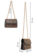 Women's Multi-Colored Long Chain Strap Stone Cross Bag | Derimod