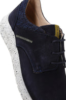 Men's Navy Blue Nubuck Leather Sneaker | Derimod