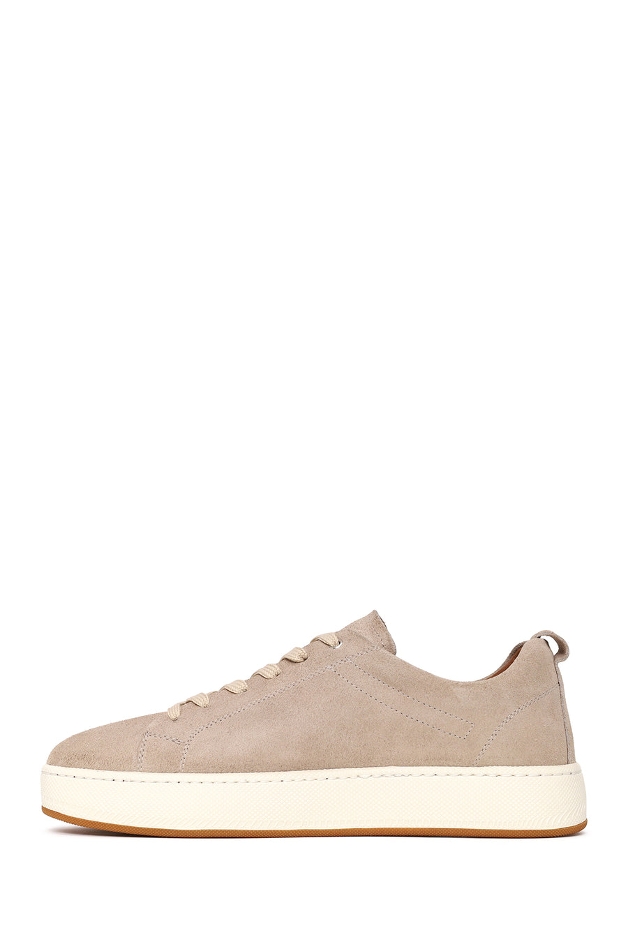 Male Beige Lace-up Suede Leather Sneaker