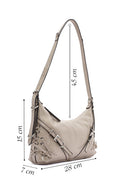 Women's Beige Metal Detailed Shoulder Bag | Derimod