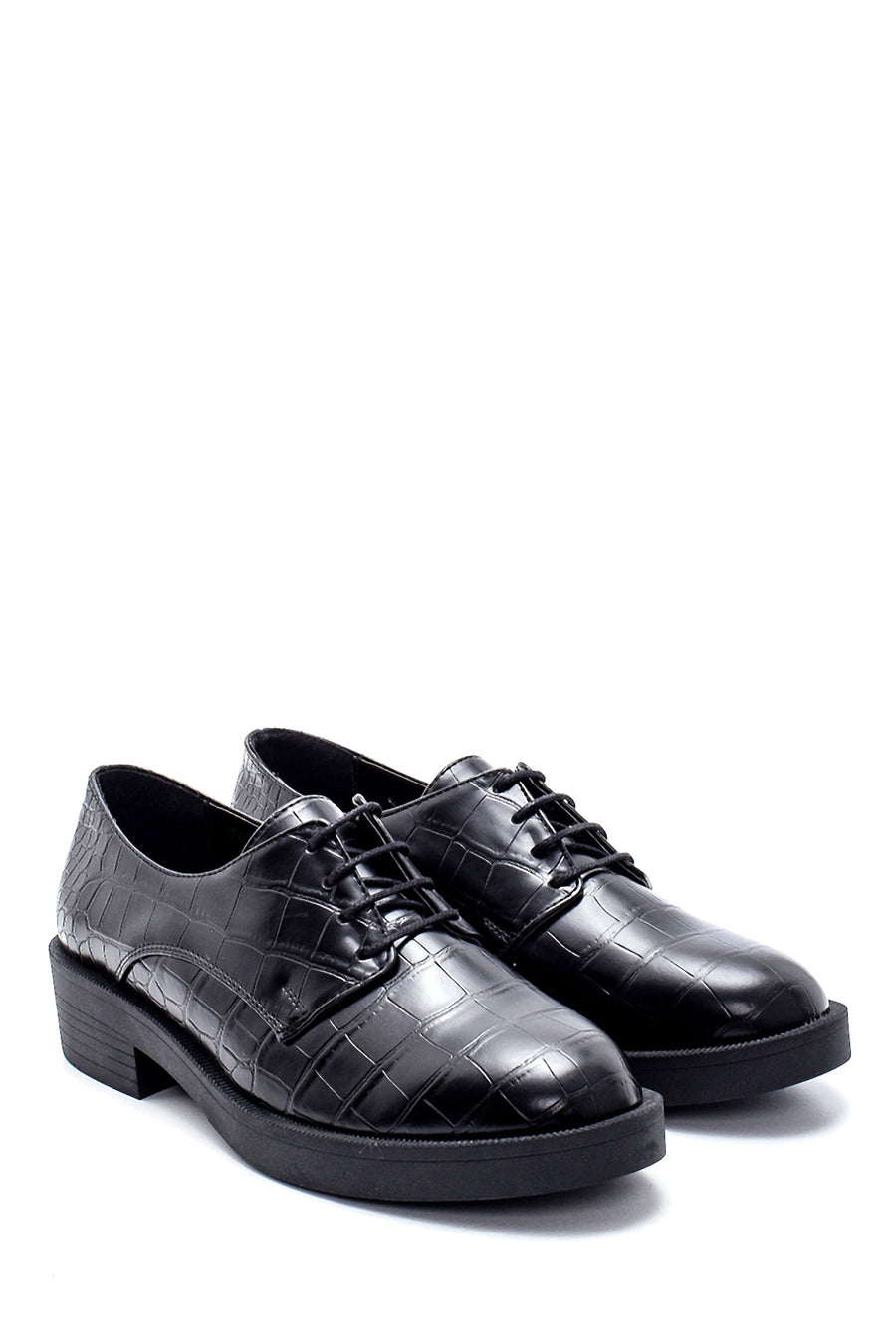 Women's Crocodile Patterned Masculine Shoes