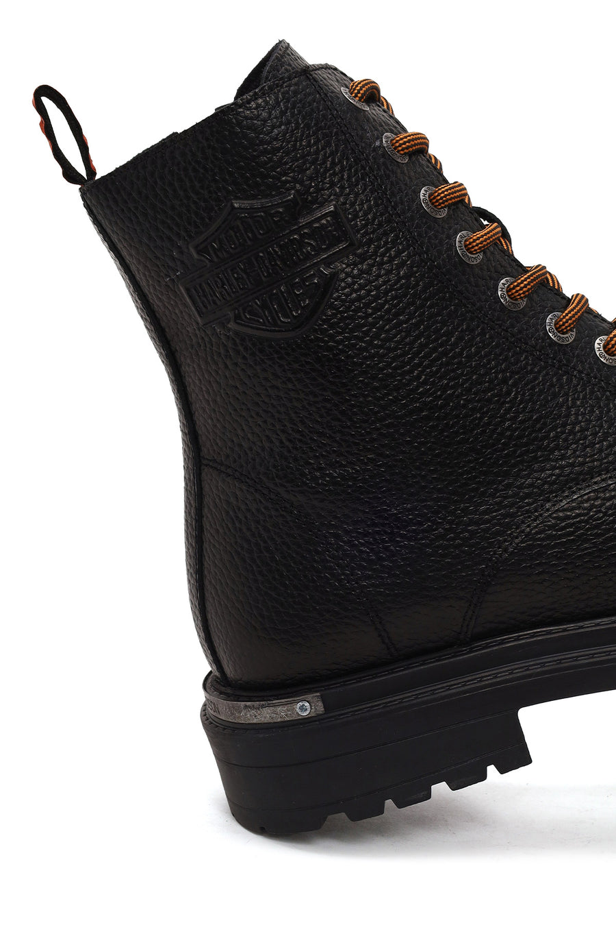 Harley Davidson Male Black Steven Zip Closure Leather Combat Boots