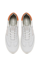 Women's White Lace-up Thick-Sole Leather Sneaker | Derimod