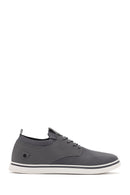 Erkek Gri Bağcıklı Kumaş Sneaker | Derimod