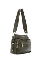 Women's Khaki Crocodile Cross Bag | Derimod