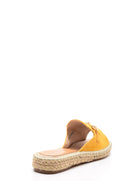 Women's Suede Buckle Espadrille Slippers | Derimod