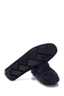 Erkek Lacivert Deri Süet Casual Loafer | Derimod