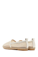 Women's Cream Leather Espadrilles | Derimod