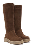 Women's Brown Suede Leather Boots | Derimod