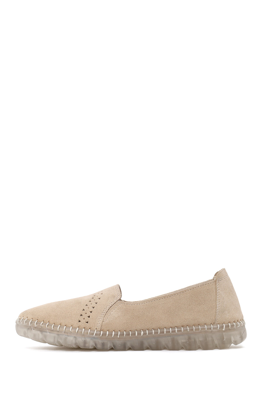 Woman Beige Suede Comfort Shoes