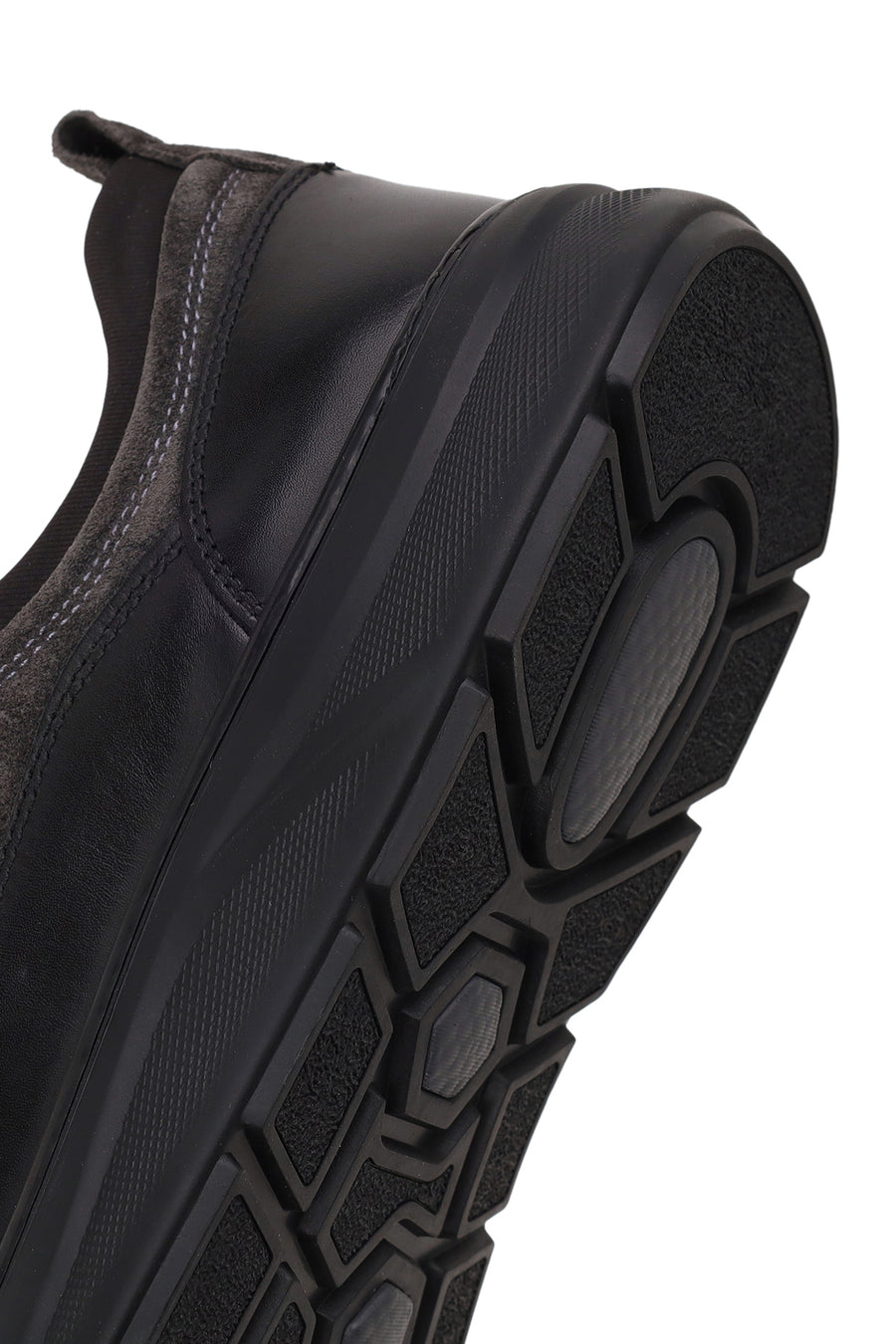 Male Gray Lace-Up Thick-Soled Leather Sneaker