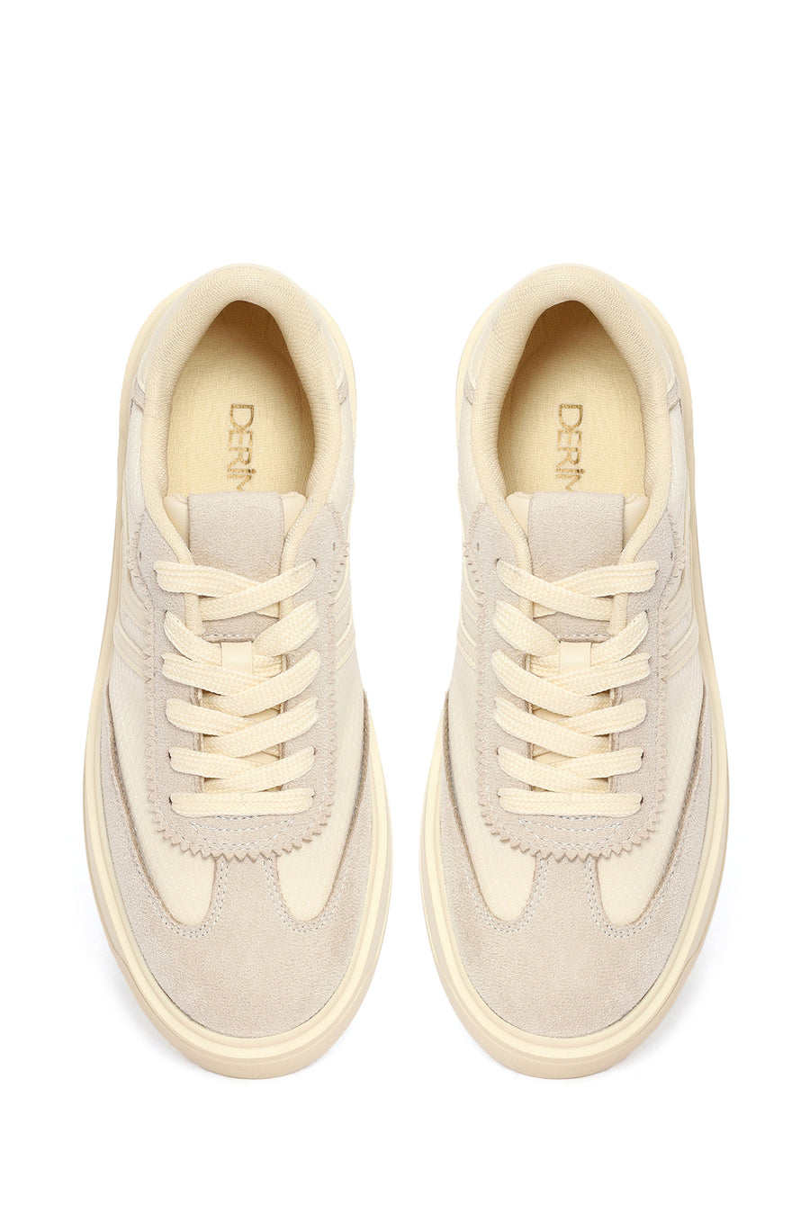 Woman Beige Lace-up Sneakers