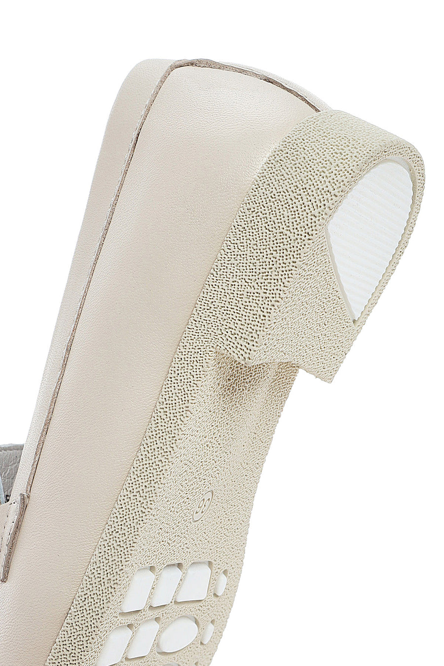 Women's Cream Buckled Leather Loafer