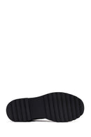 Woman Black Zip Closure Leather Combat Boots | Derimod