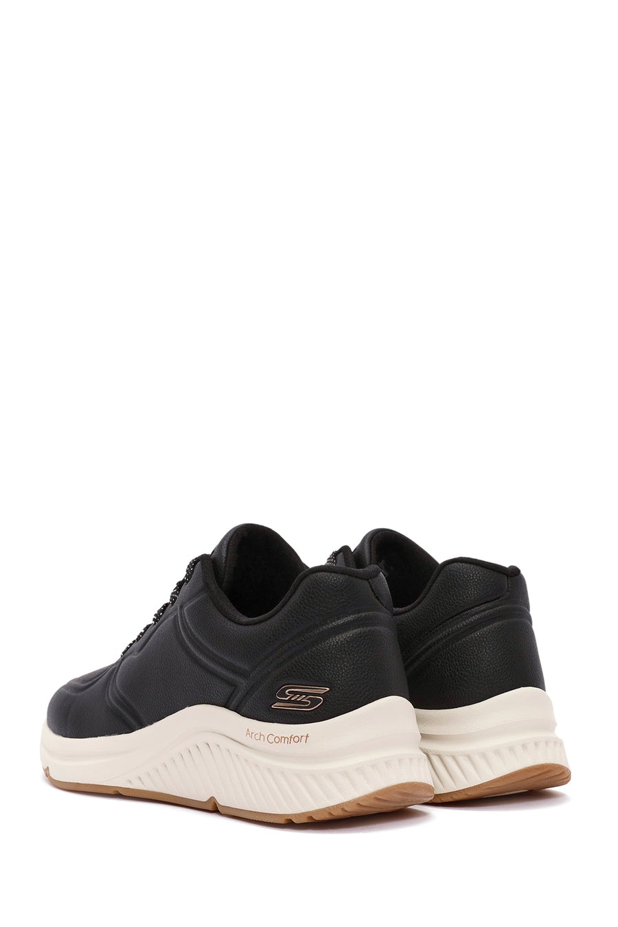 Skechers Kadın Siyah Bobs Arch Bağcıklı Kalın Tabanlı Deri Sneaker