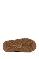 Woman Camel Suede Teddy Boots | Derimod