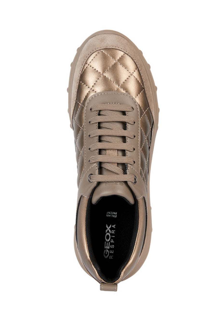 Geox Kadın Altın D Alleniee Bağcıklı Kalın Tabanlı Spor Sneaker