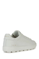 Geox Men's White Spherica Ecub-1 Lace-Up Leather Sneaker | Derimod