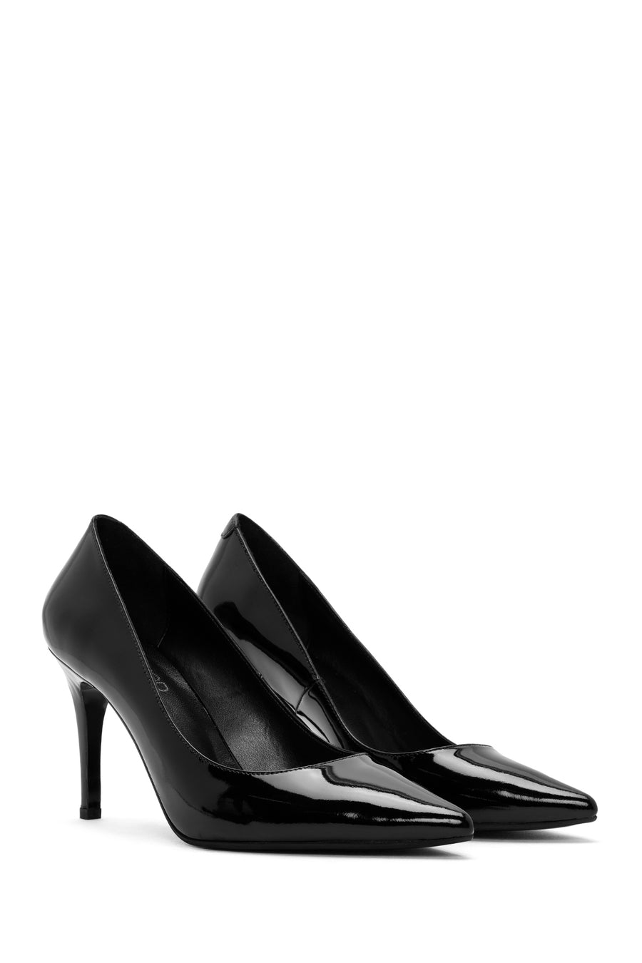 Women's Black High Thin Heel Patent Leather Stiletto