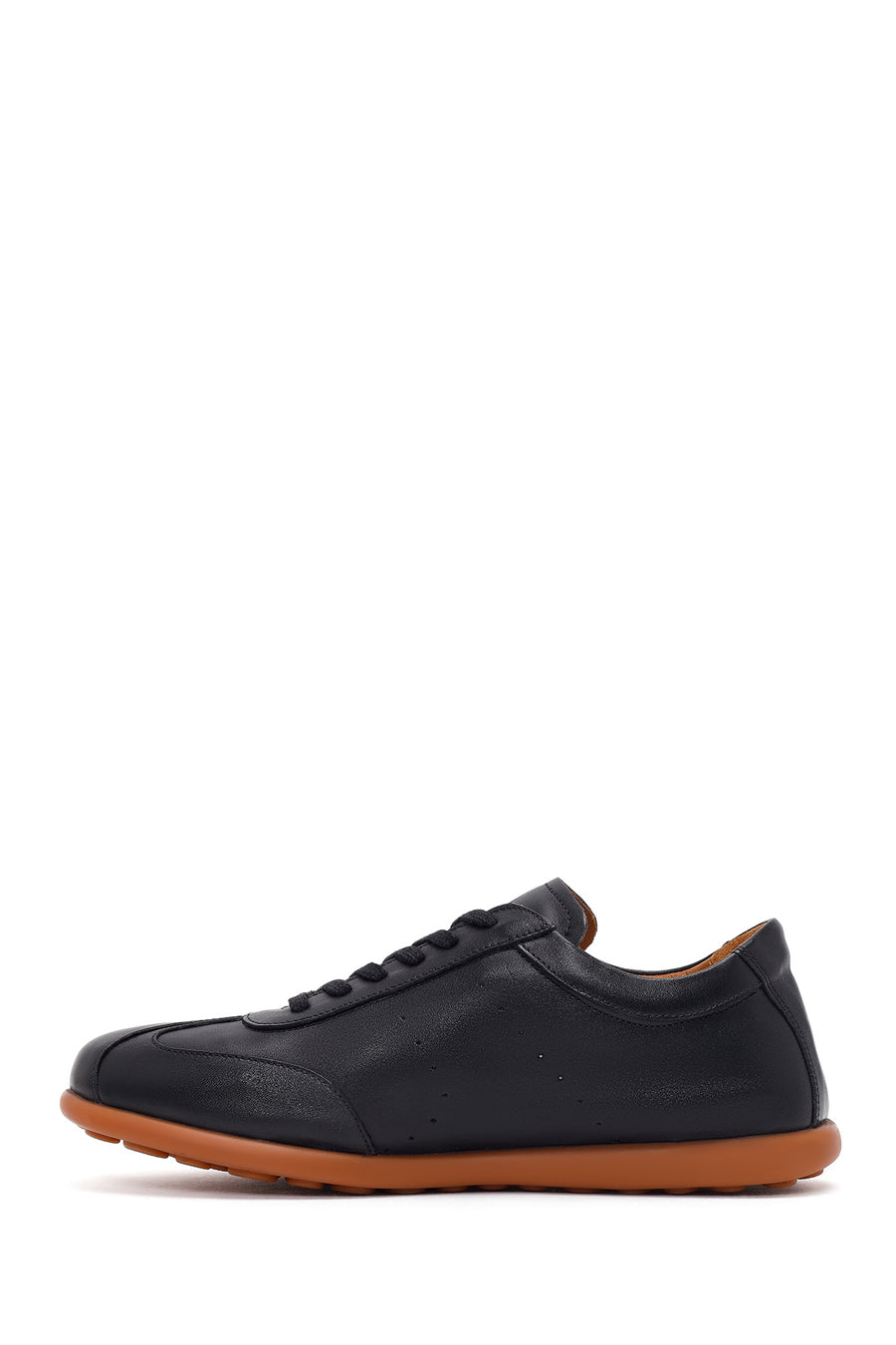 Men's Black Lace-up Leather Sneaker