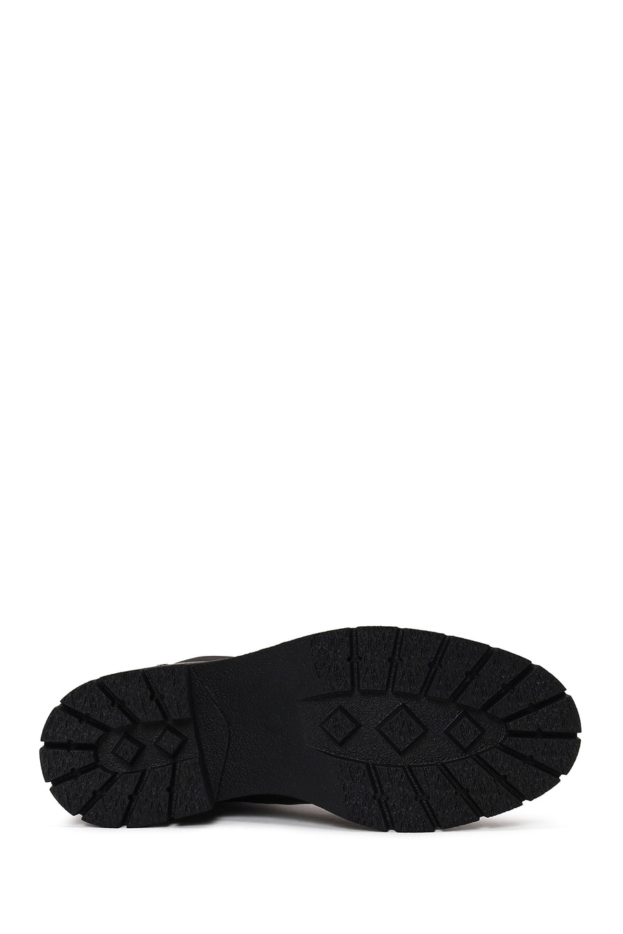 Woman Black Thick-Soled Leather Chelsea Boots