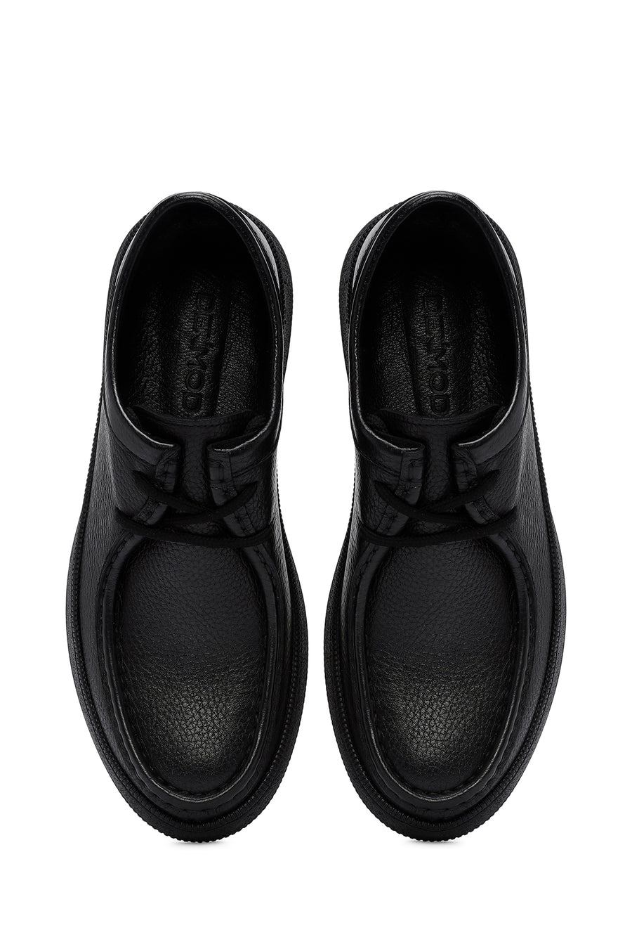 Men's Black Lace-up Leather Casual Shoes