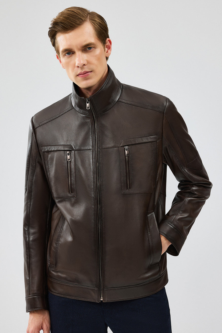 Hugo Men's Mink Leather Jacket