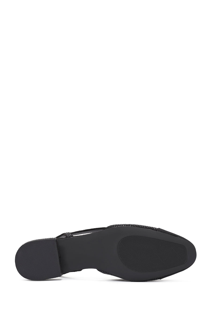 Women's Black Open Back Stoned Ballerinas