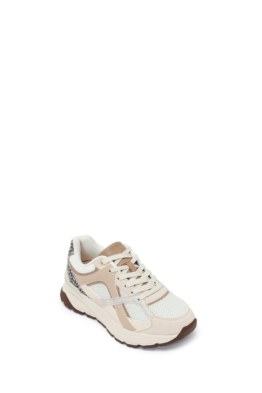 Kadın Bej Bağcıklı Kalın Tabanlı Sneaker