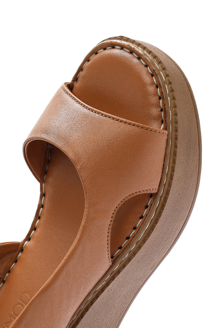 Women's Brown Thick Soled Leather Comfort Sandals