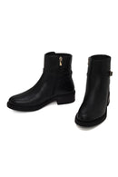Woman Black Zip Closure Buckled Boots | Derimod