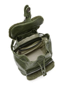 Women's Khaki Plush Detailed Backpack | Derimod