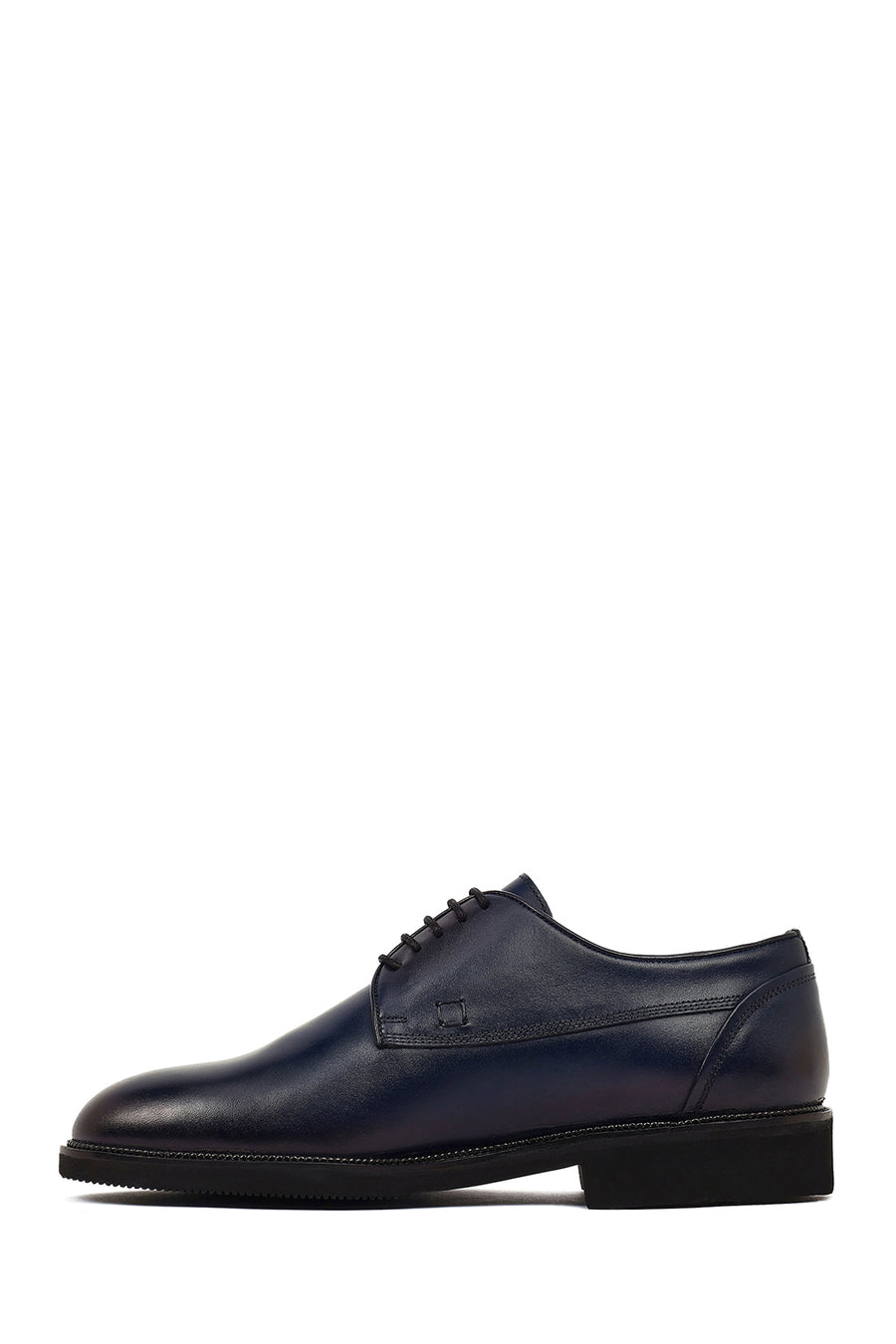 Men's Navy Blue Lace-up Leather Casual Shoes