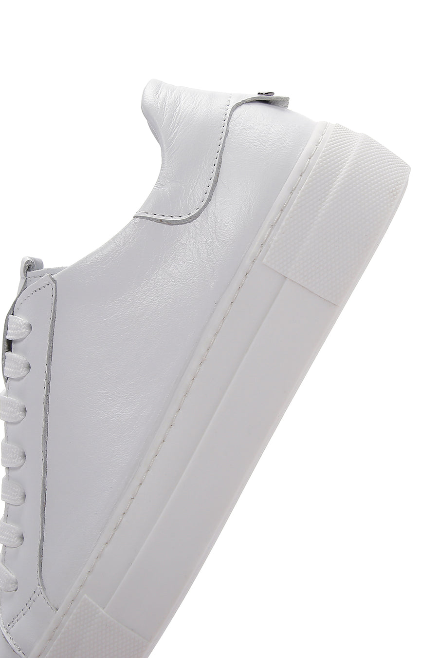 Kadın Beyaz Bağcıklı Deri Sneaker