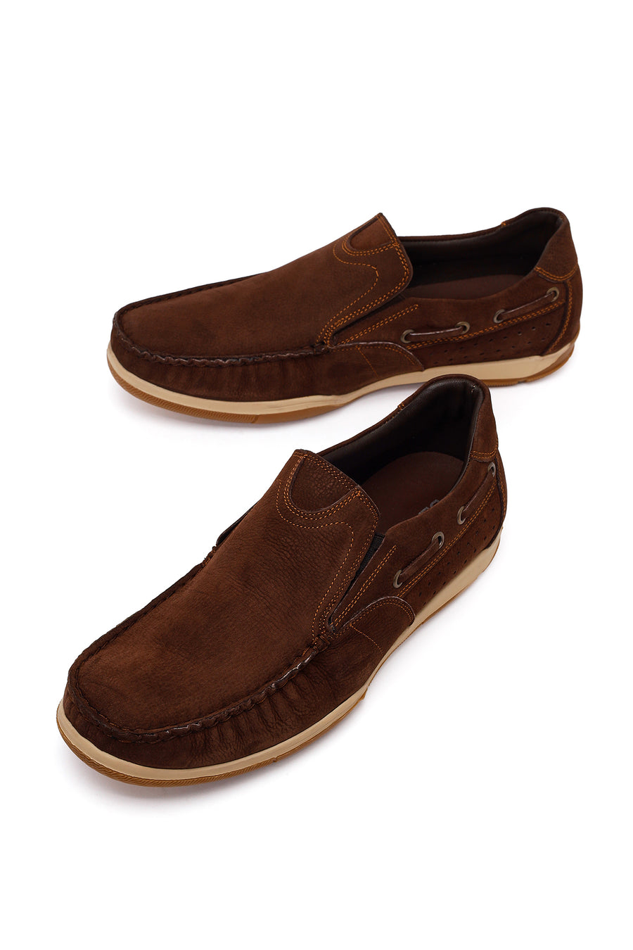 Male Brown Nubuck Leather Casual Shoes