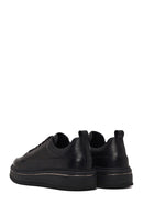 Male Black Lace-Up Thick-Soled Leather Sneaker | Derimod