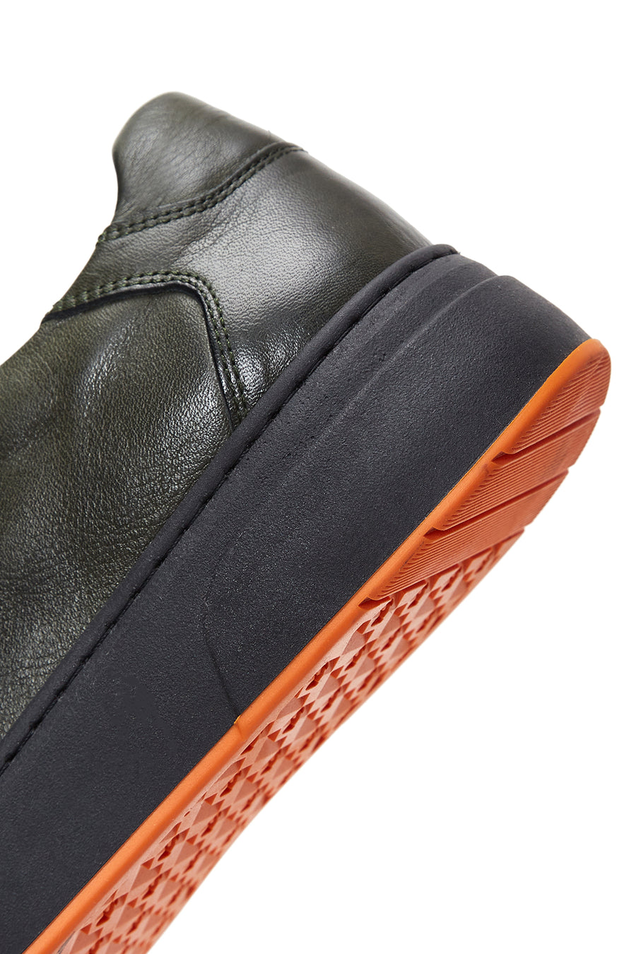 Erkek Haki Deri Kalın Tabanlı Sneaker